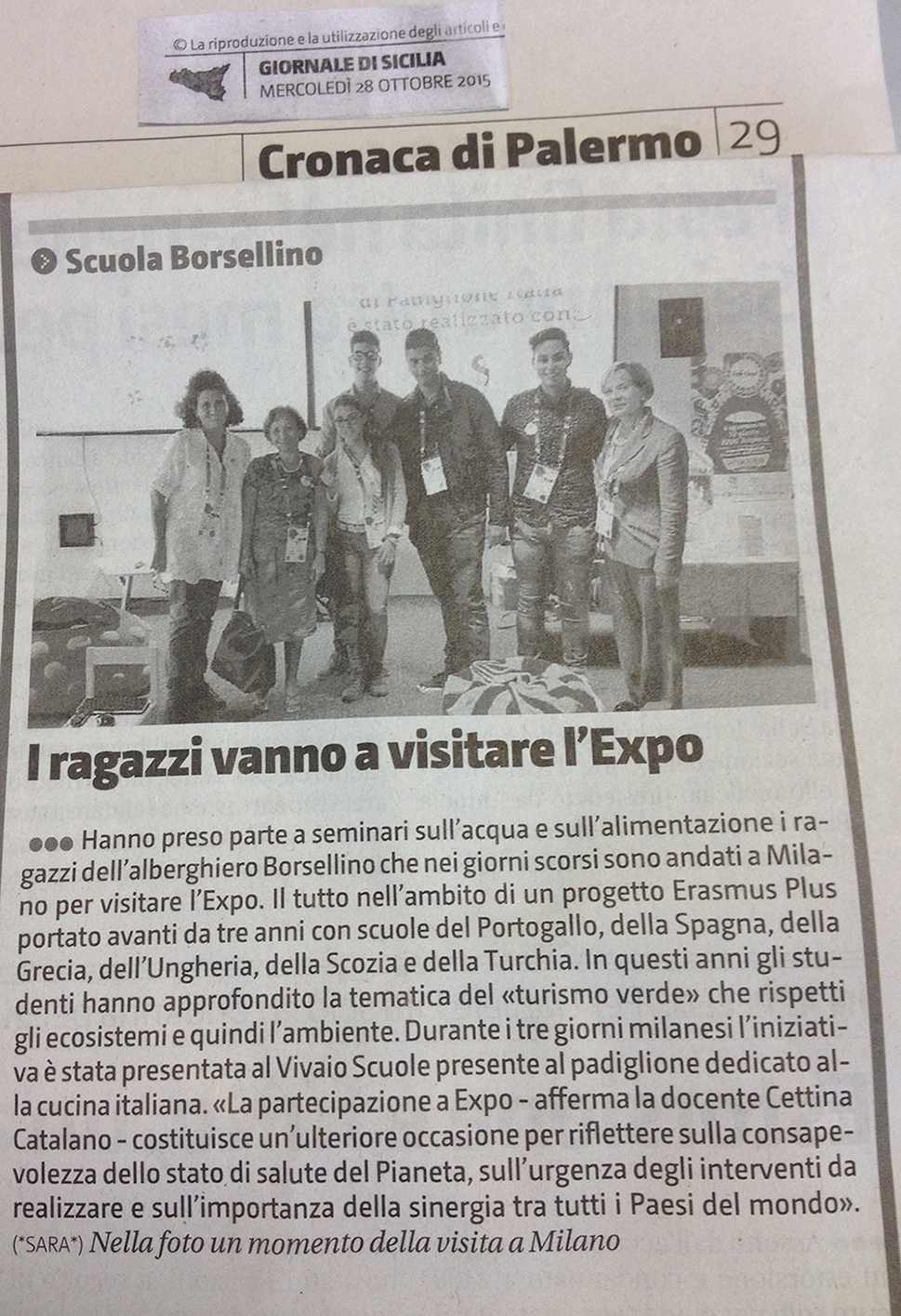 EXPO for One for all all for Green  in newspaper1